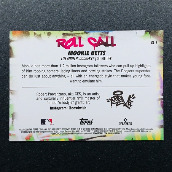 Mookie Betts - 2023 Topps Big League Roll Call Wildstyle Edition #RC-1 - Picture 2 of 2